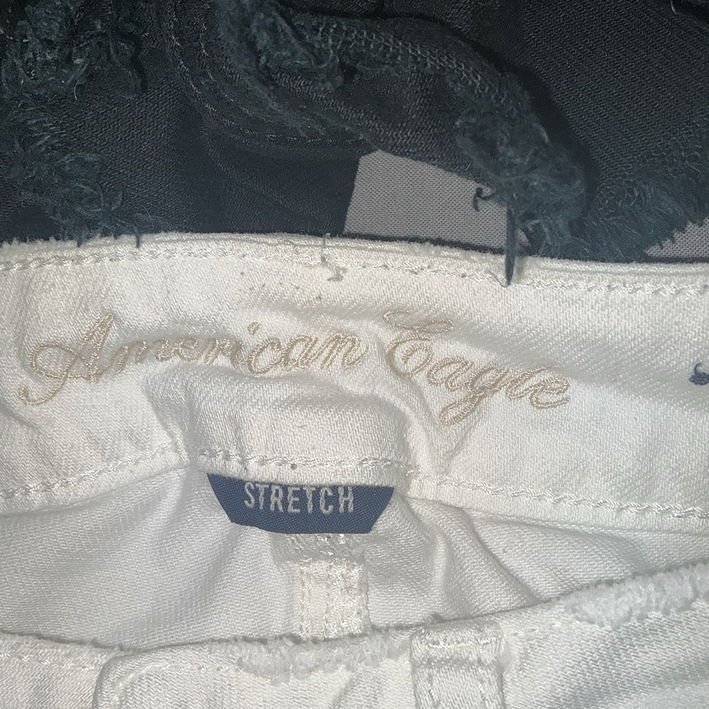 American Eagle Jean Short Lot Of 2 Sz 2 Black &White Distressed Cut-Offs Women's - Picture 3 of 10